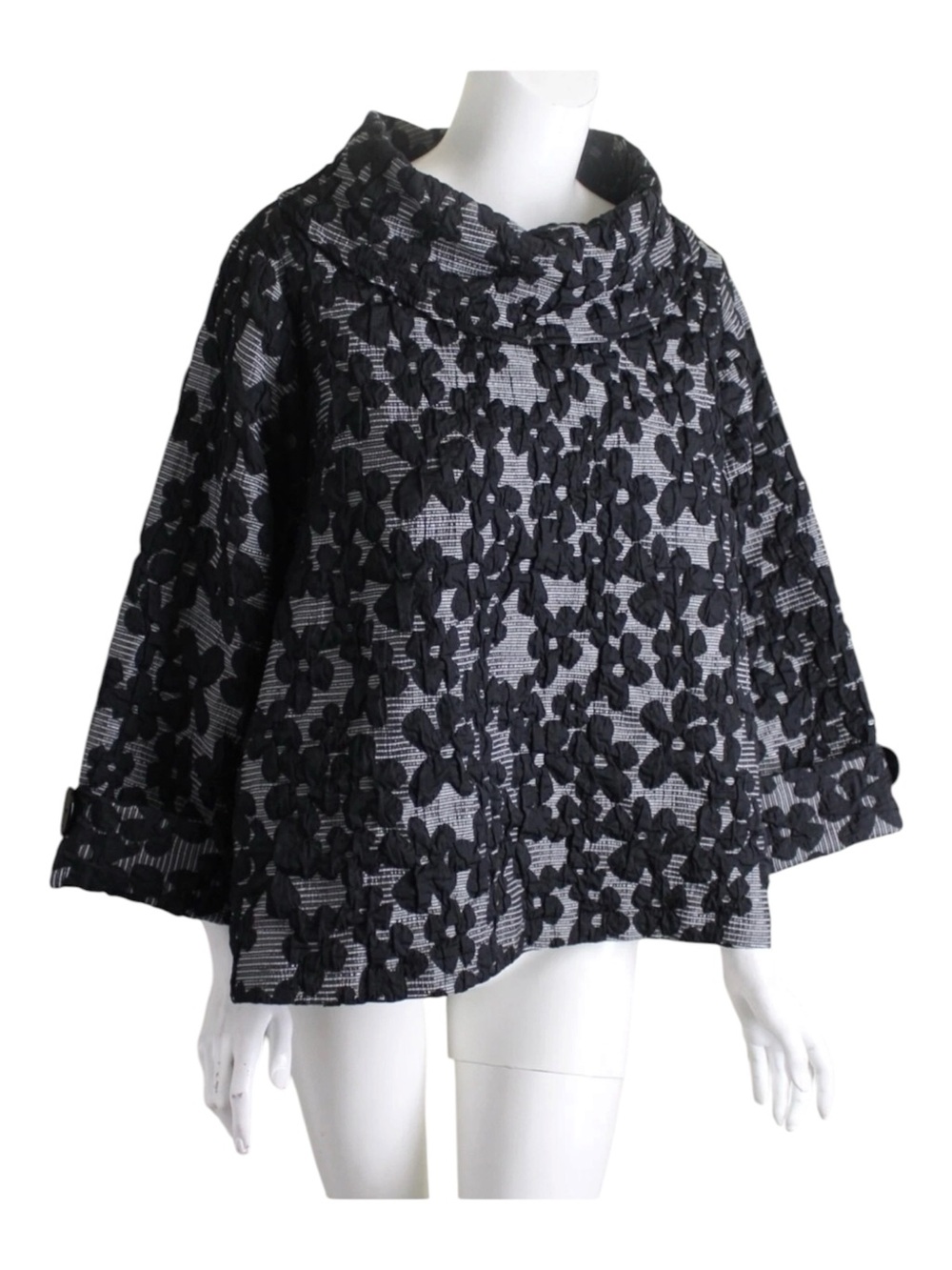 Moonlight Y & S Women's Crinkle Jacquard Floral Blouse Top Size XL NWT